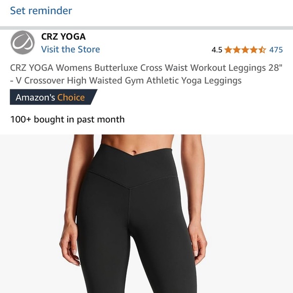 CRZ YOGA Womens Butterluxe Cross Waist Workout Leggings - Picture 4 of 4